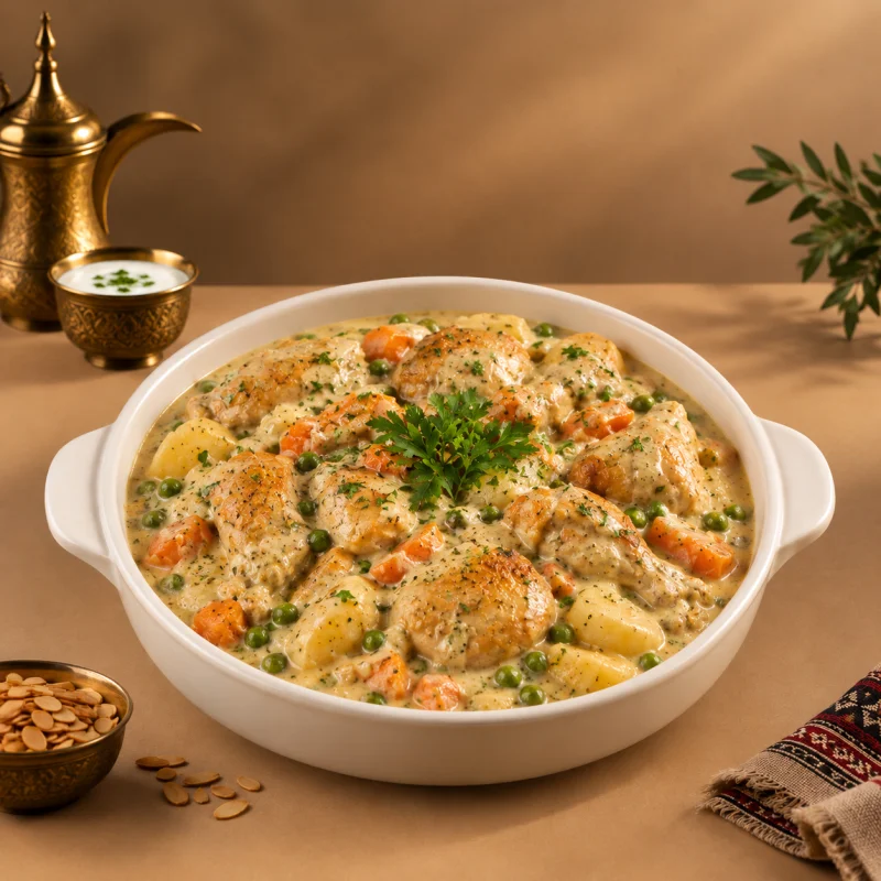 دجاج بالكريمة