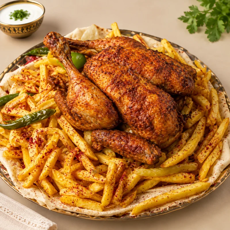 دجاج رمثاوي مع بطاطا ومثومة