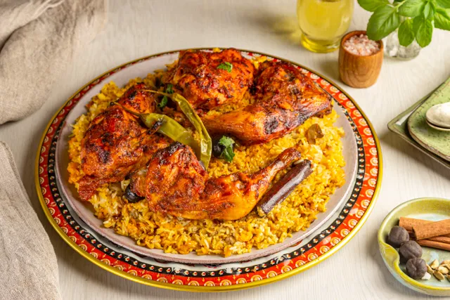 وجبة مندي دجاجتين مشوي